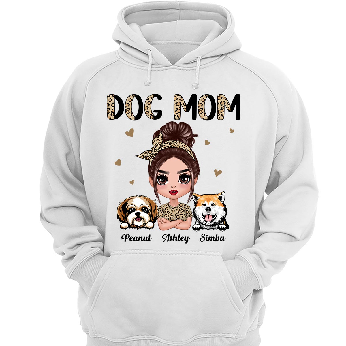 Half Leopard Dog Mom Doll Woman Gift For Dog Lovers Personalized Shirt