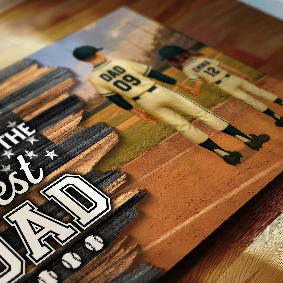 Half Nation Flag We Caught The Best Dad Baseball - Personalized Poster - Father's Day Gift For Baseball Dad
