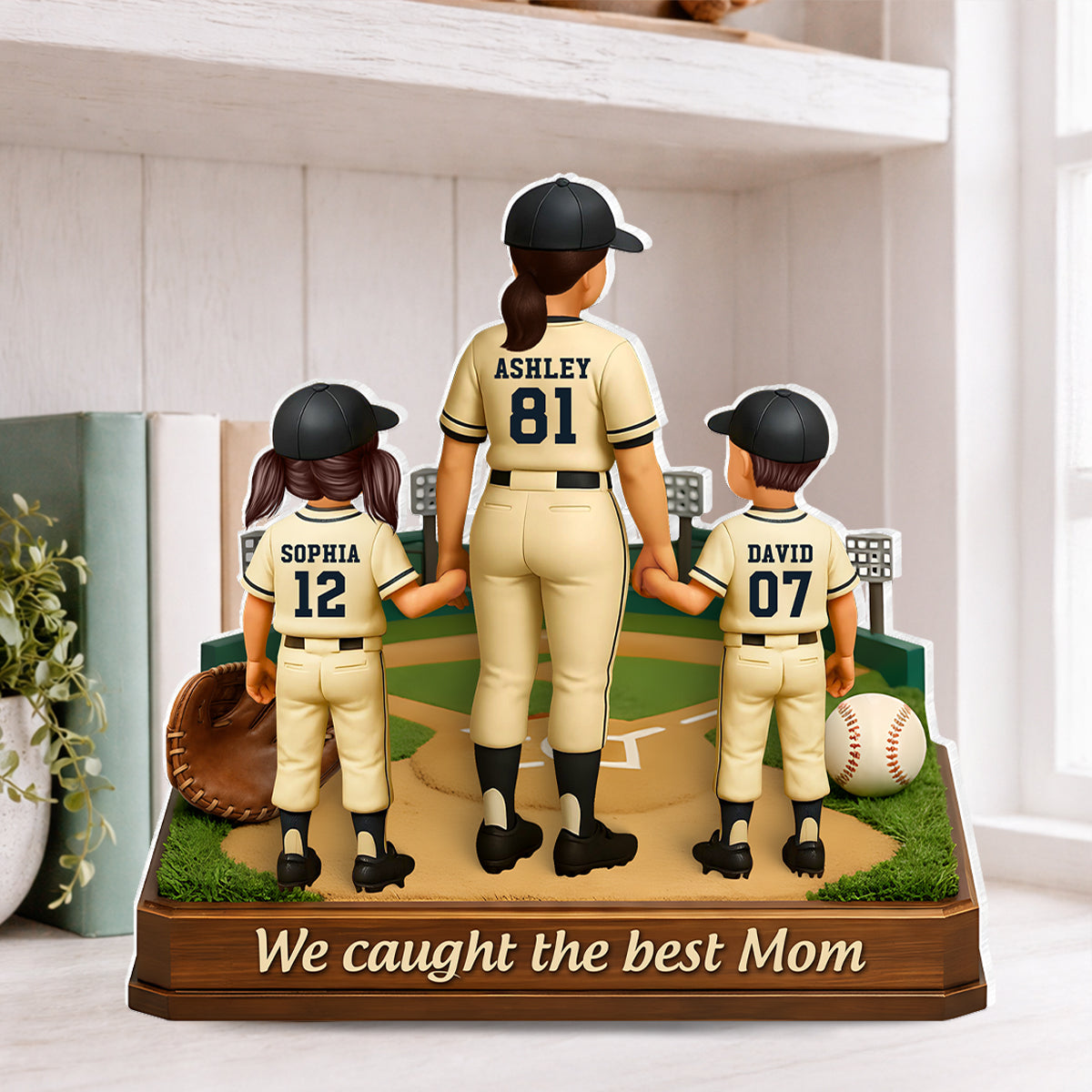 We Caught The Best Mom Baseball - Personalized Acrylic Block Plaque - Heartfelt Gift For Mom, Grandma