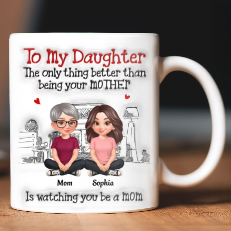 To My Daughter From Mom Dad 2D Flat - Personalized Mug - Heartfelt Mother's Day Gift For Daughter