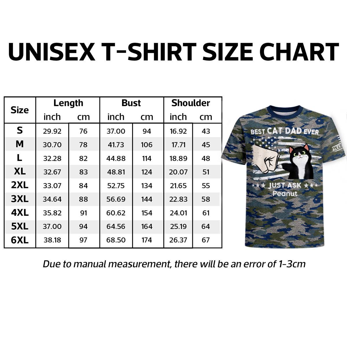 Best Cat Dad Ever Camo Pattern - Personalized Shirt - Father's Day Gift For Cat Dad