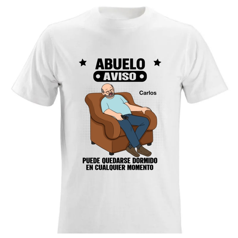 Abuelo Warning May Nap Suddenly At Any Time - Personalized Shirt - Spanish Version Funny Father's Day Gift For Husband, Dad, Grandpa