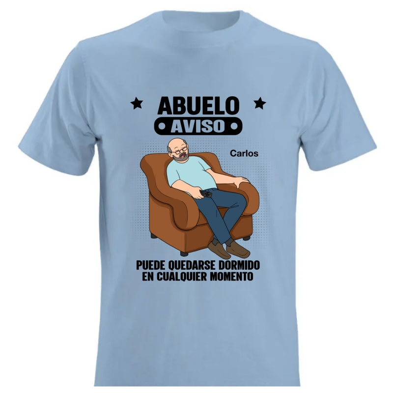 Abuelo Warning May Nap Suddenly At Any Time - Personalized Shirt - Spanish Version Funny Father's Day Gift For Husband, Dad, Grandpa