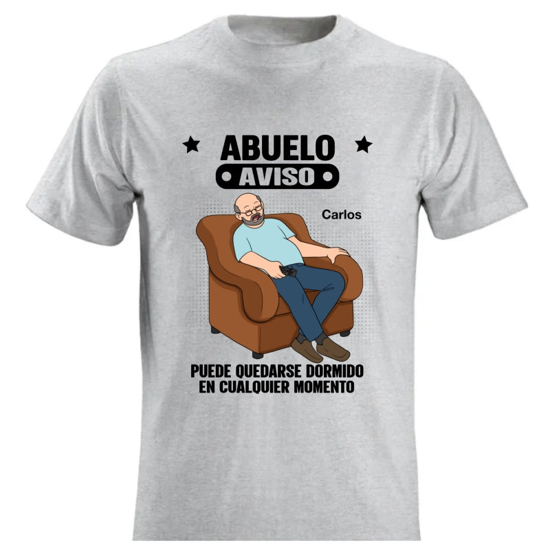 Abuelo Warning May Nap Suddenly At Any Time - Personalized Shirt - Spanish Version Funny Father's Day Gift For Husband, Dad, Grandpa