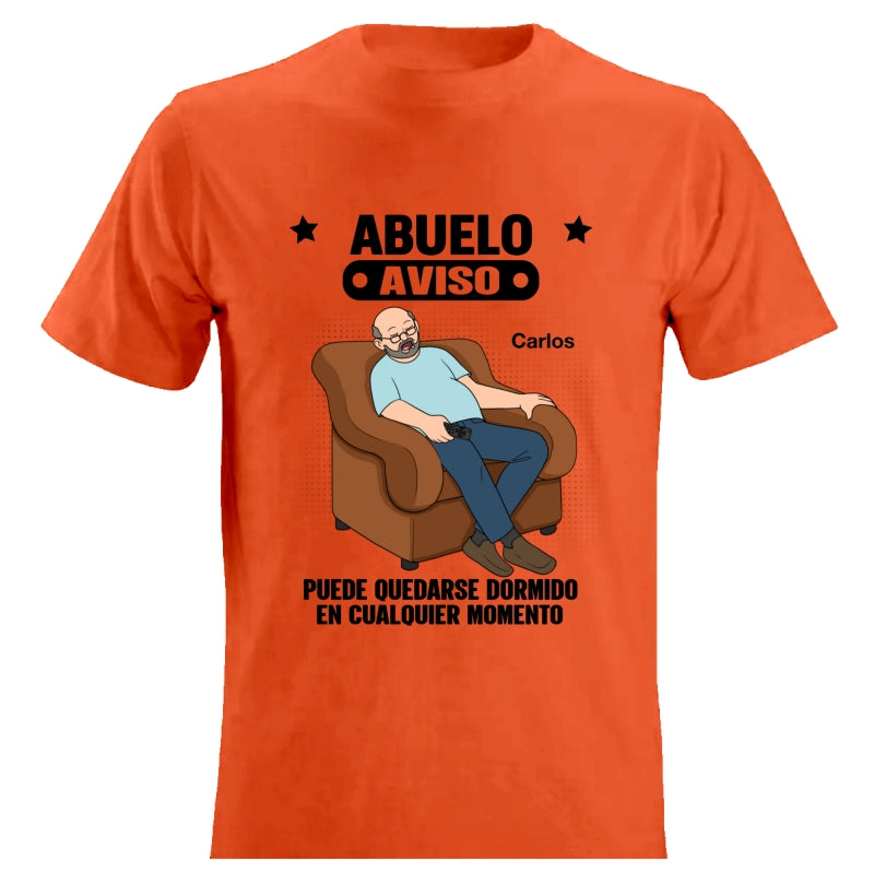Abuelo Warning May Nap Suddenly At Any Time - Personalized Shirt - Spanish Version Funny Father's Day Gift For Husband, Dad, Grandpa