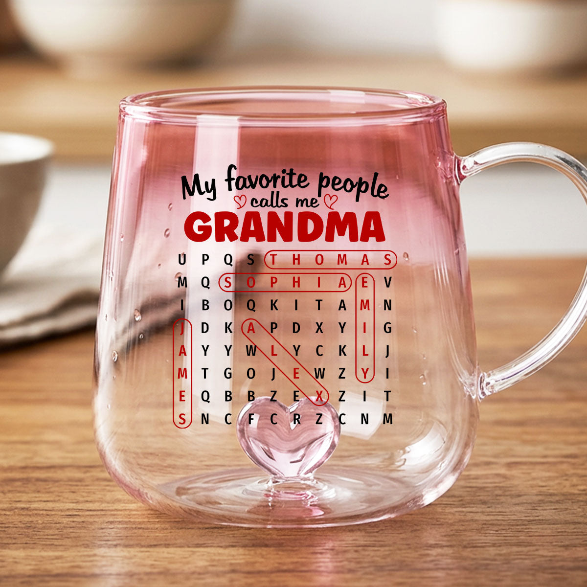My Favorite People Call Me Grandma - Personalized Glass Mug - Mother's Day Gift for Mom, Grandma