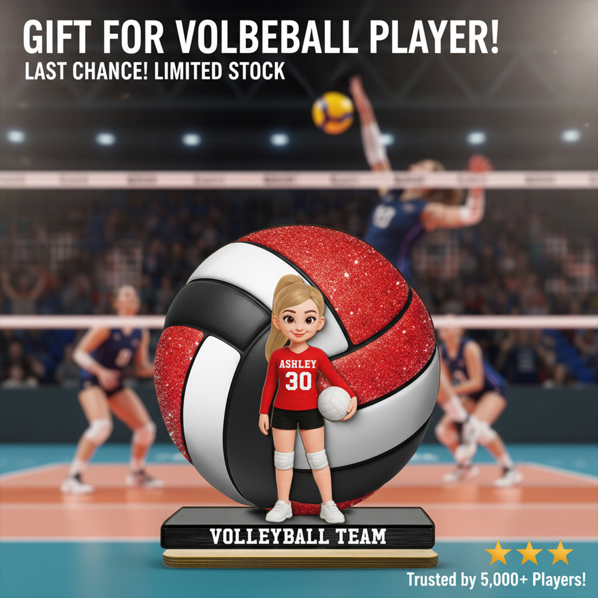 Proud Volleyball Player - Personalized 2-Layered Wooden Plaque - Gift For Volleyball Players, Volleyball Lovers