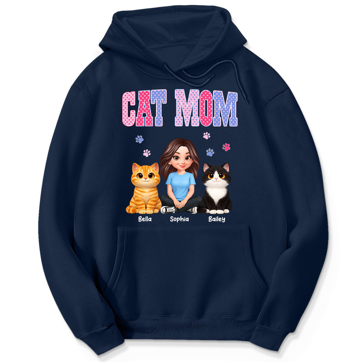 Trending 2026 Polka Dot Pattern Spring Summer Vibe Cat Mom - Personalized Shirt - Mother's Day Gift For Cat Mom