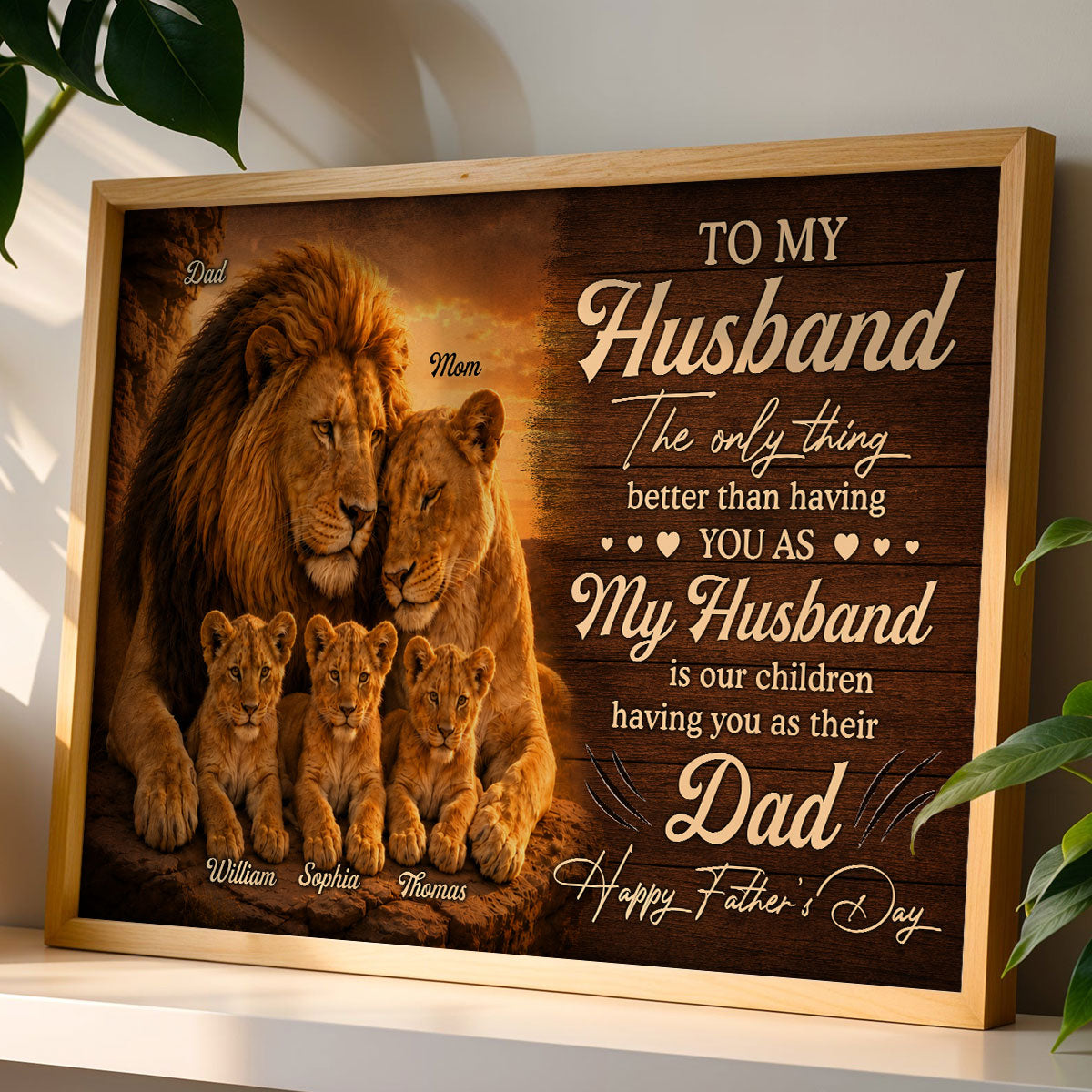 Lion Family The Only Thing - Personalized Poster - Father's Day Gift For Husband, Dad