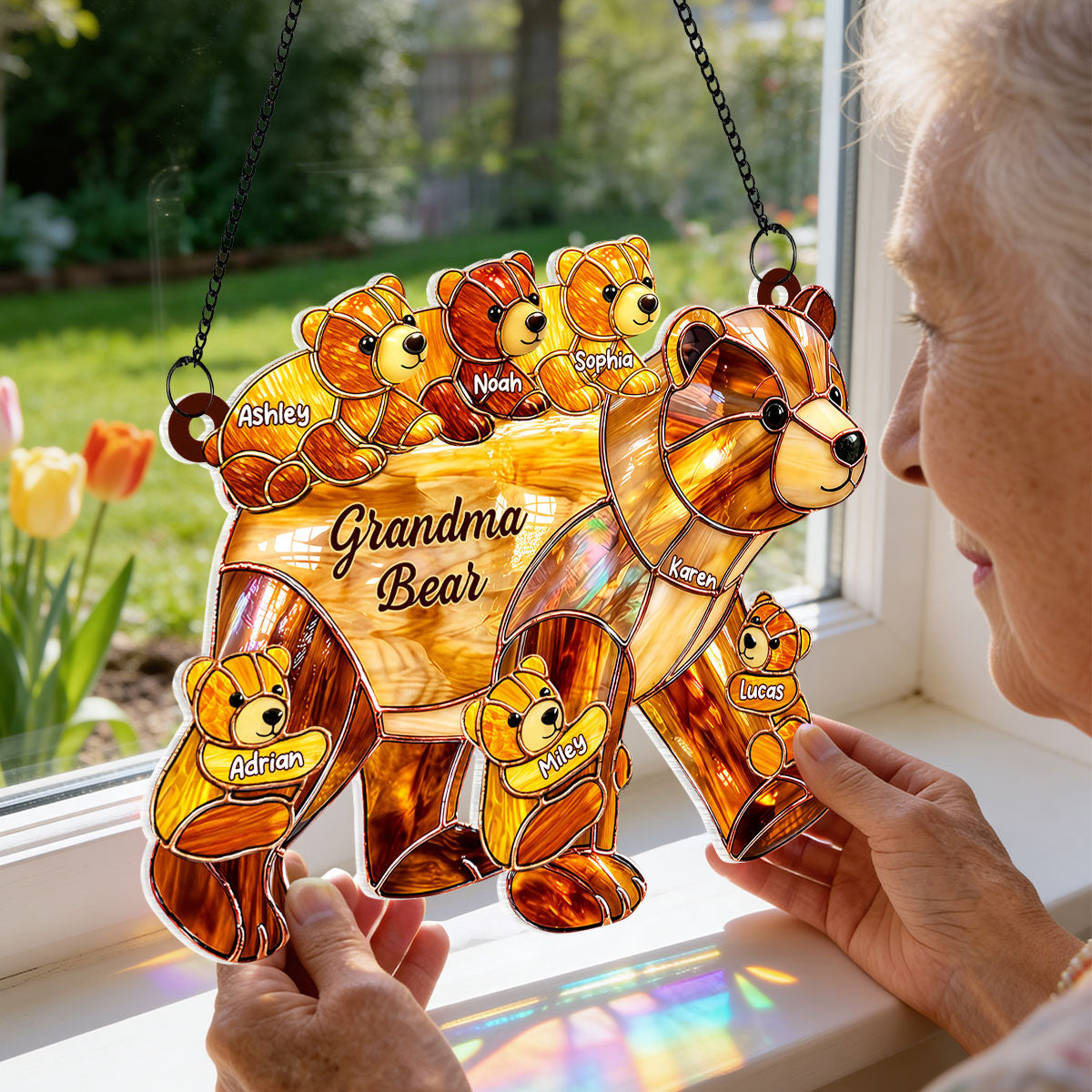 Mama Bear - Personalized Suncatcher - Sentimental Mother's Day Gift for Mom, Wife