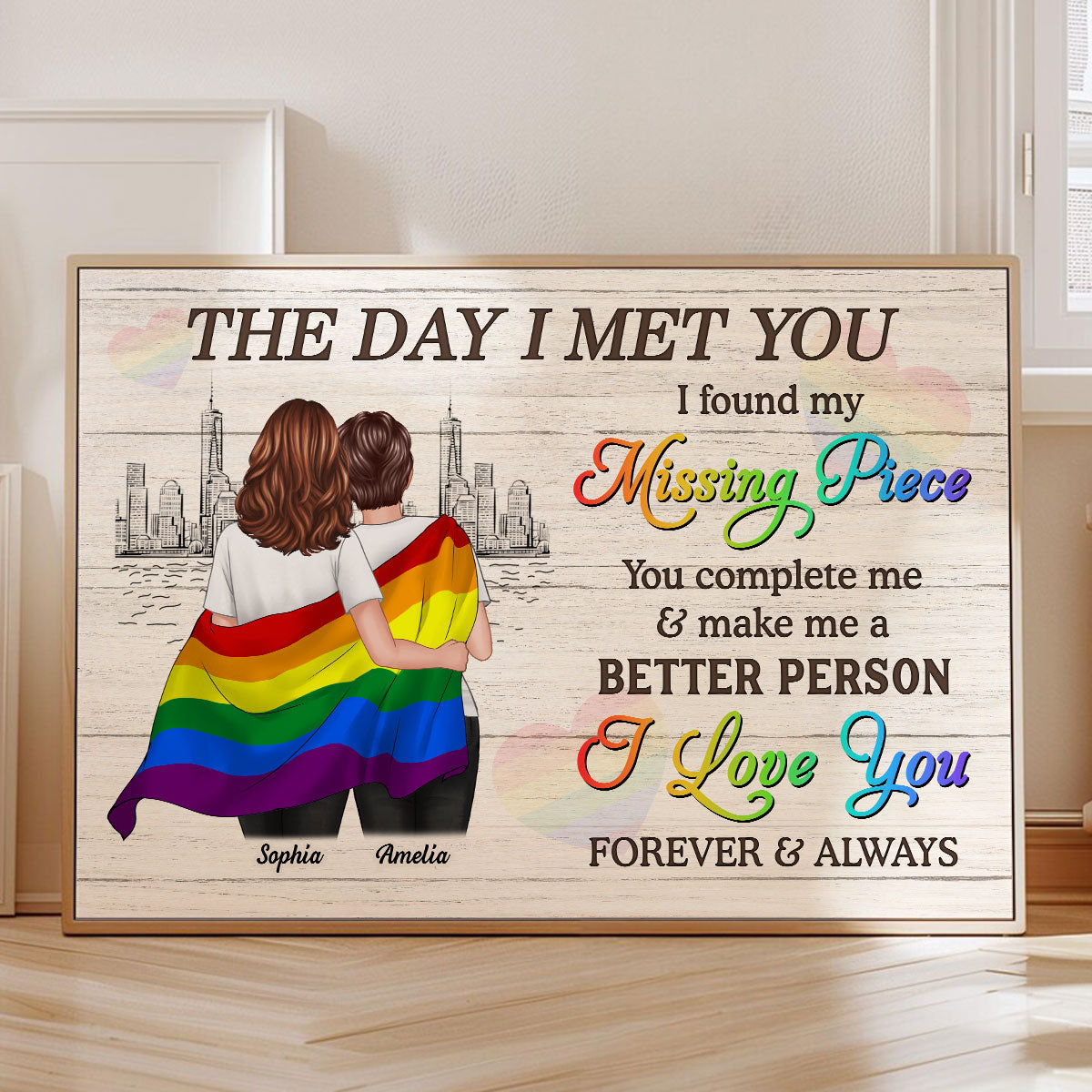 Pride Month LGBTQ+ Couple The Day I Met You Personalized Poster, Gift For Couple