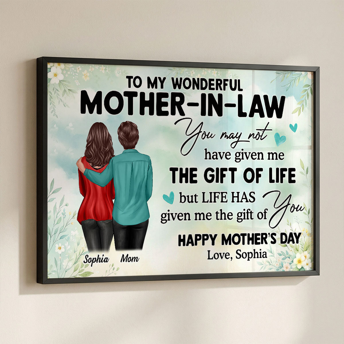 To My Mother-In-Law Happy Mother's Day - Personalized Poster - Heartwarming Mother's Day Gift For Mother-In-Law