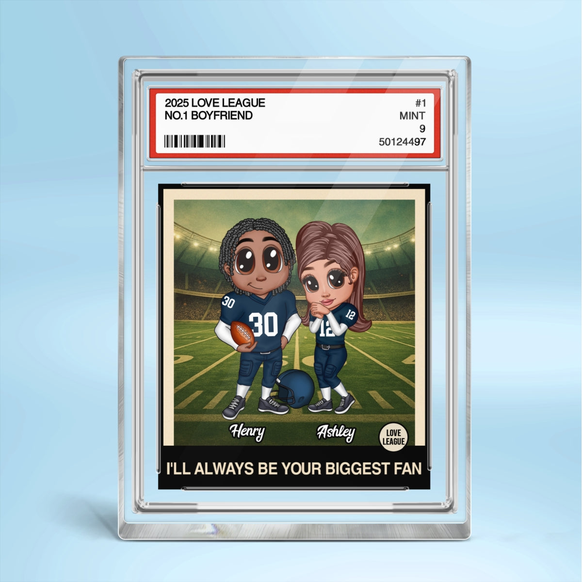 My Heart is on That Field Football Couple - Personalized Acrylic Block Plaque - Valentine's Day Gift for him, for her