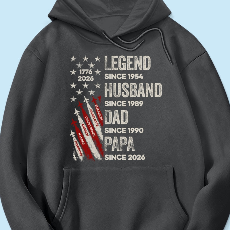 Legend Husband Dad Grandpa Kid Custom Name - Personalized Shirt - American 250th Anniversary Keepsake For Husband, Dad, Grandpa
