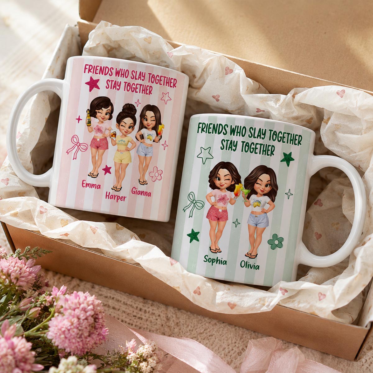 Friends Slay Together Stay Together - Personalized Mug - Gift For Besties, Sisters, Best Friends