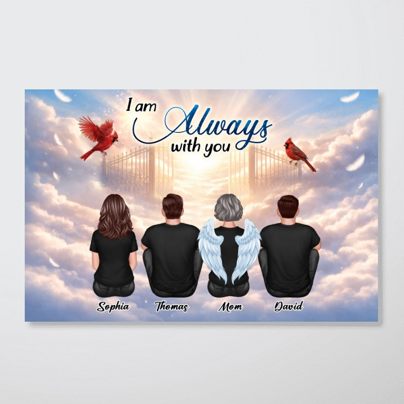 Cardinal Angel Heaven Gate Family Memorial Always With You - Personalized Poster - Gift For Memorial, Sympathy Gift, Remembrance Gift