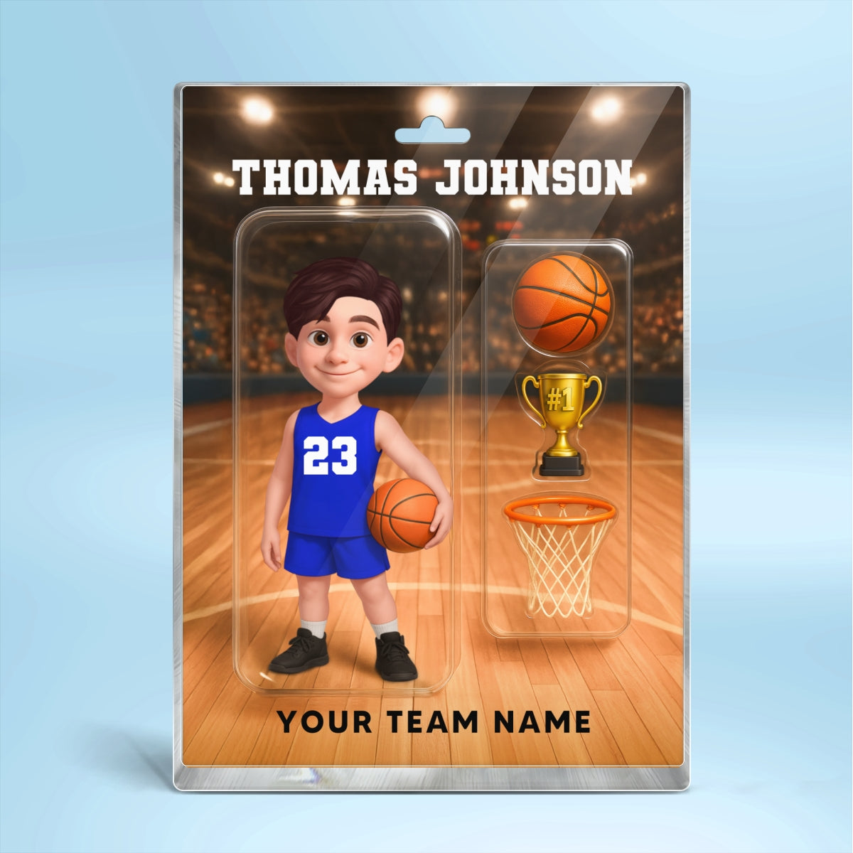 3D Effect Basketball Custom Figure Style - Personalized Acrylic Block Plaque - Christmas Gift For Basketball Players