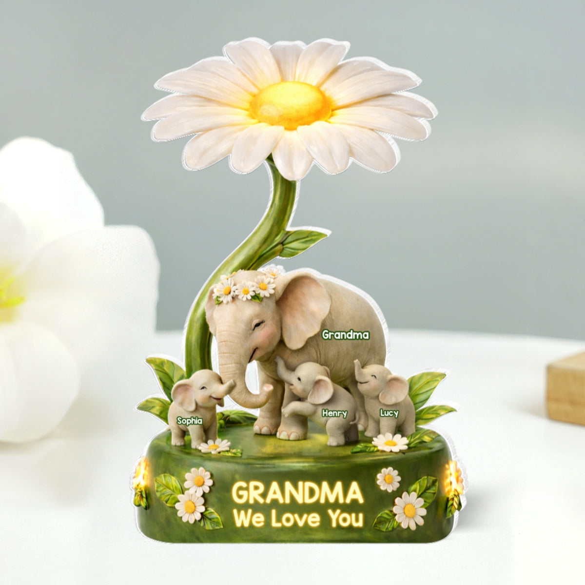 Grandma We Love You - Personalized Acrylic Block Plaque - Gift For Mom, Grandma