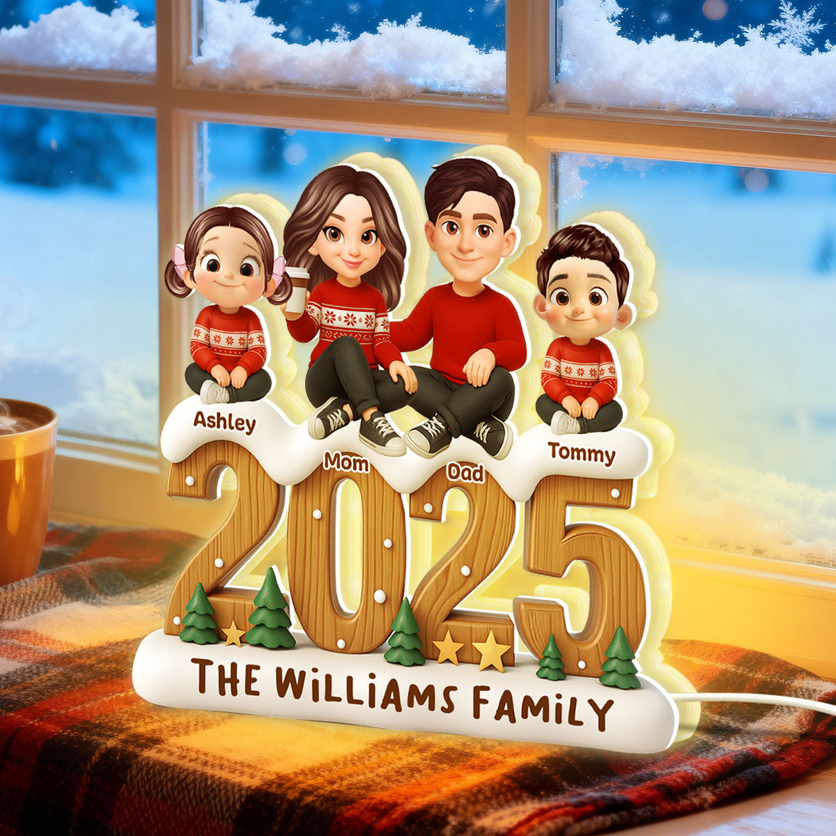 Family Togetherness 2025 - Personalized Light Box - Heartwarming Festive Christmas Decor