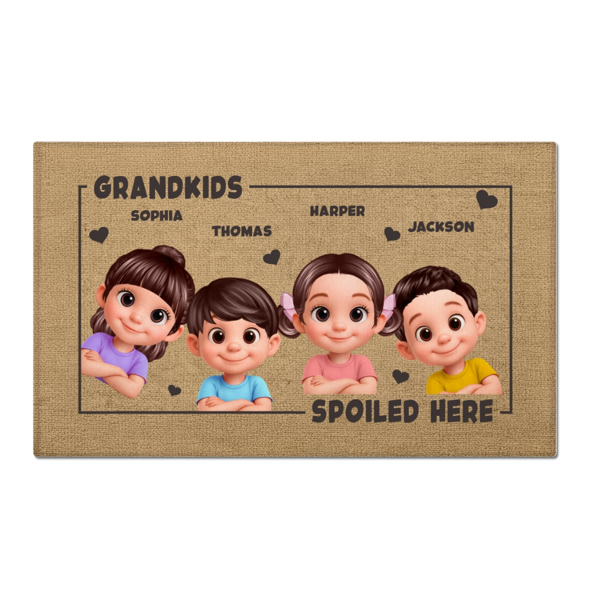 Grandkids Spoiled Here - Personalized Doormat - Mother's Day Gift For Grandma, Gift For Grandparents