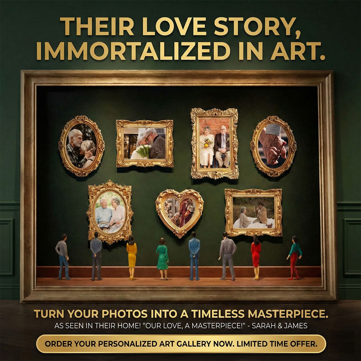 Custom Couple Photos Eternal Love As Art Gallery In Museum Exhibition - Personalized Poster - Gift For Couple