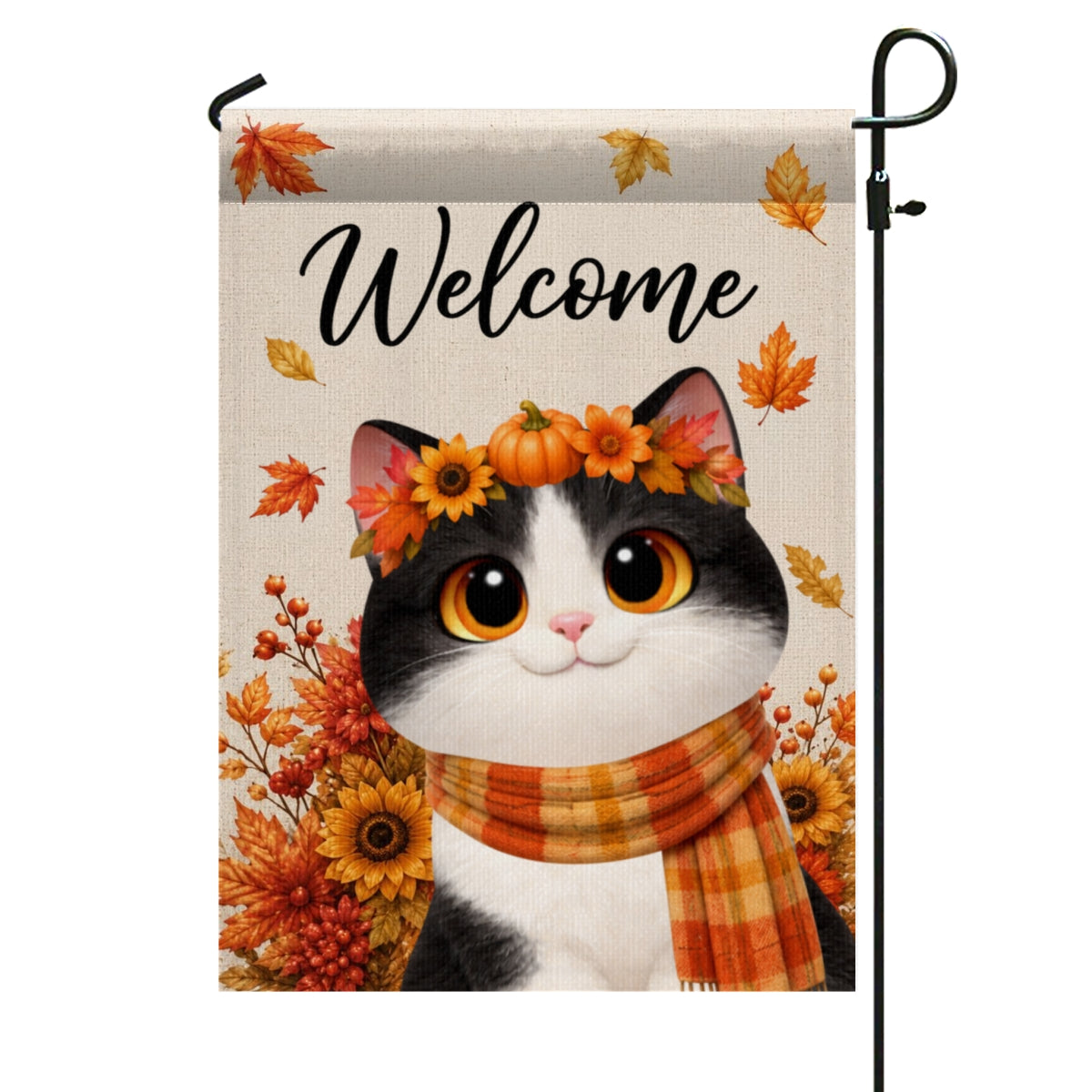 Cute Cats Welcome - Personalized Garden Flag - Cozy Fall Decor for Cat Lovers
