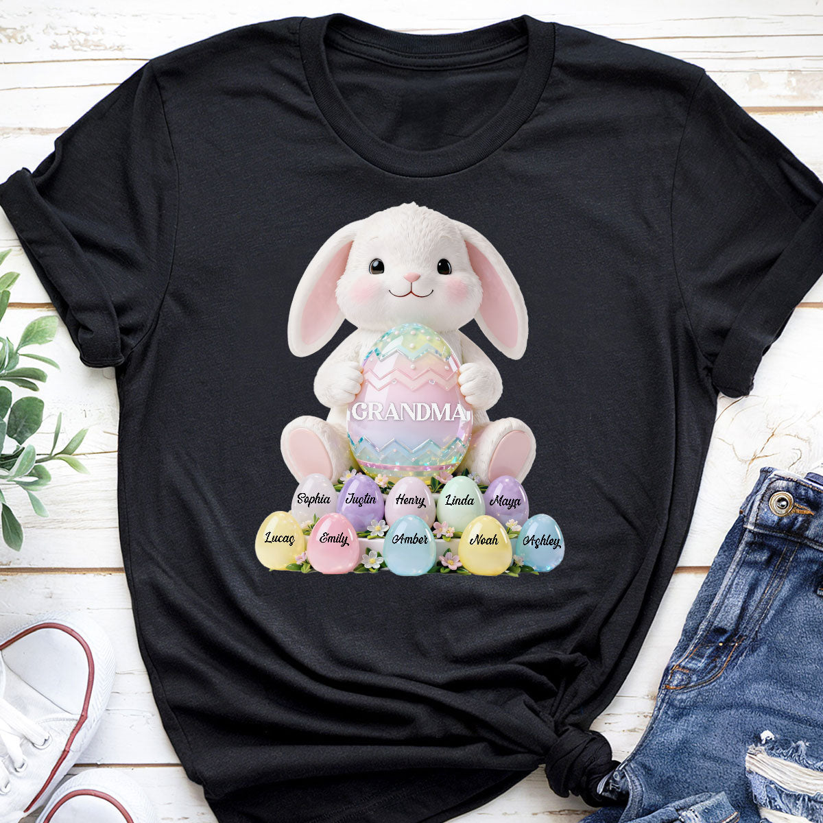 Bunny Grandma Easter - Personalized Shirt - Easter Gift for Grandma