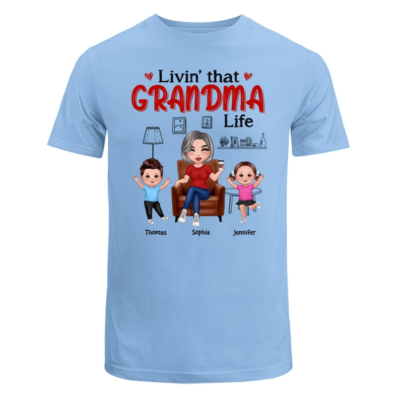 Outline Background In House Livin‘ That Grandma Life Personalized Shirt