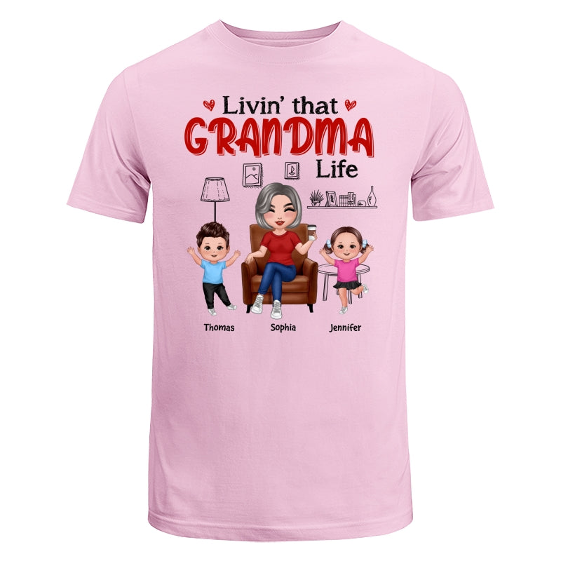 Outline Background In House Livin‘ That Grandma Life Personalized Shirt