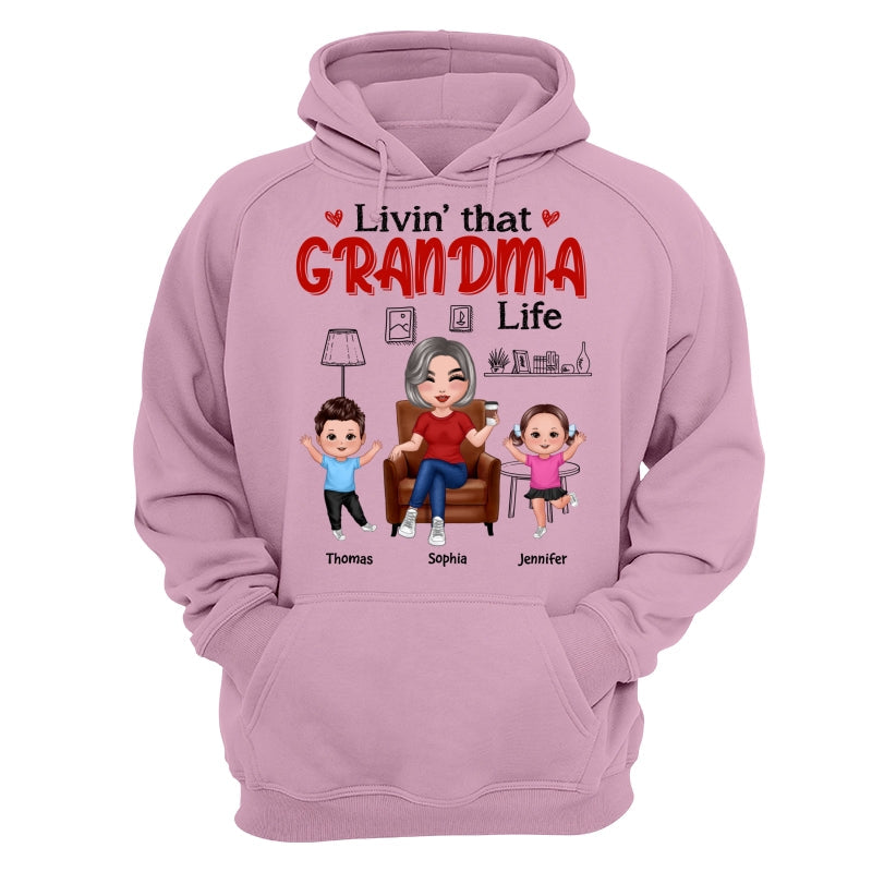 Outline Background In House Livin‘ That Grandma Life Personalized Shirt