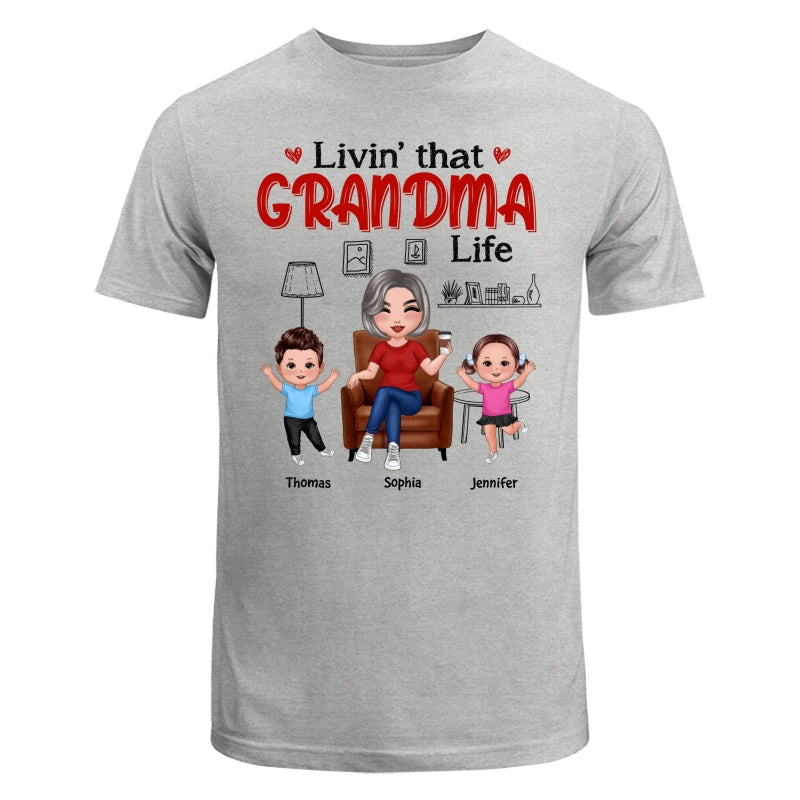 Outline Background In House Livin‘ That Grandma Life Personalized Shirt