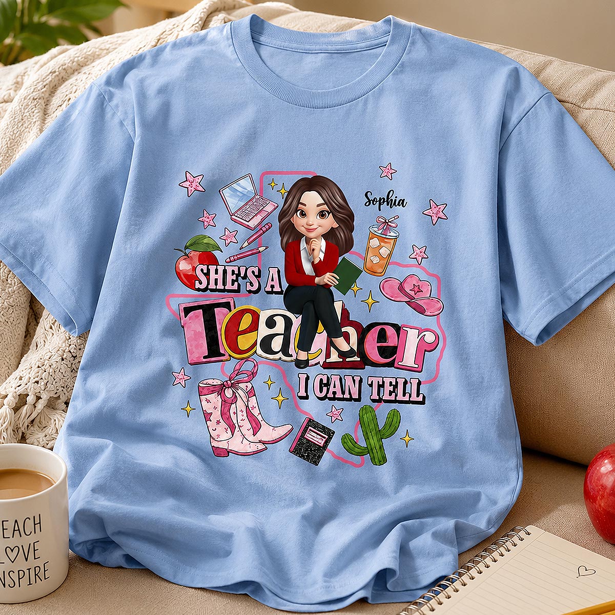 She Is A Teacher I Can Tell - Personalized Shirt - Western Teacher, Texas Teacher
