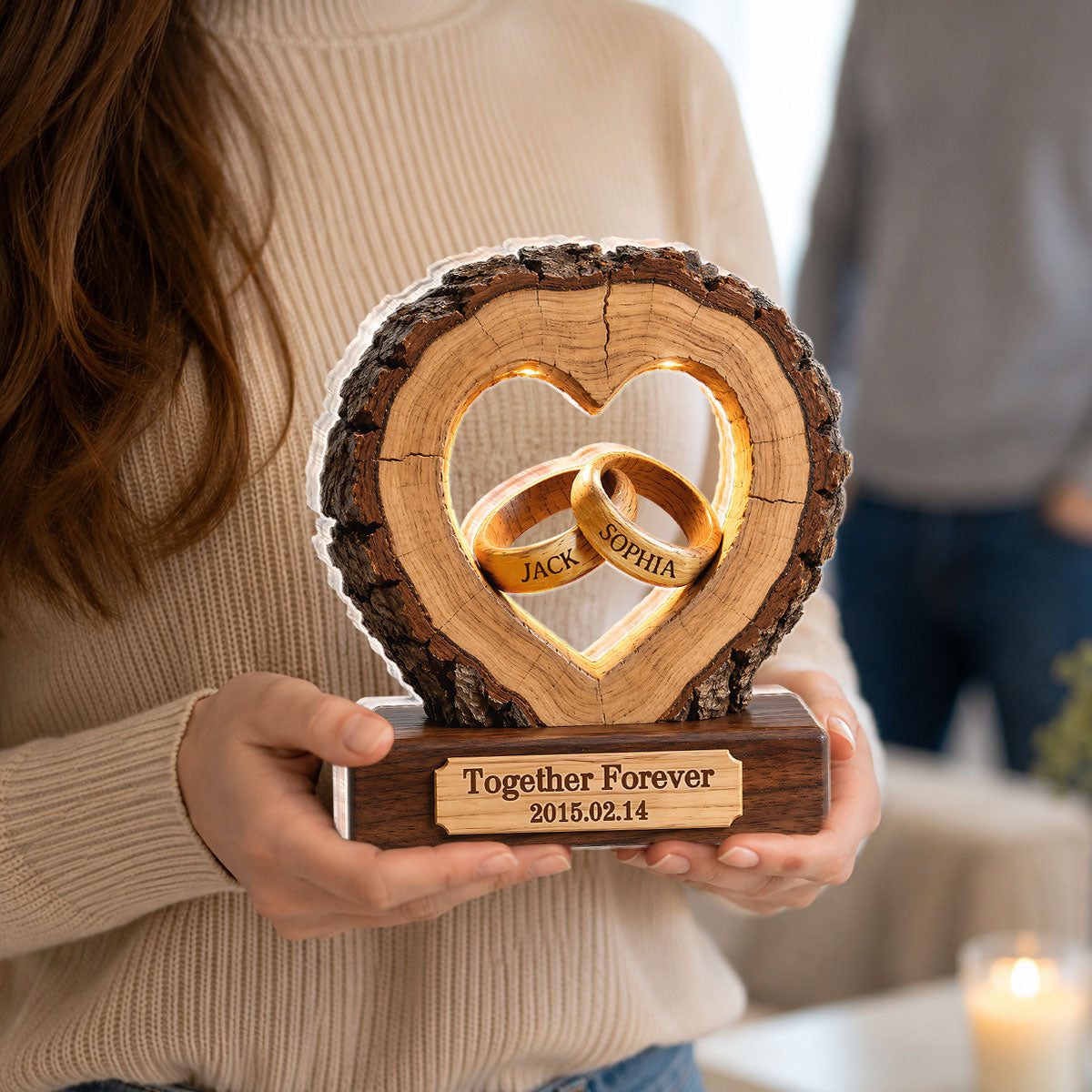 Together Forever Couple Anniversary 2D Flat Plaque - Personalized Acrylic Block Plaque - Heartfelt Gift for Her, for Him