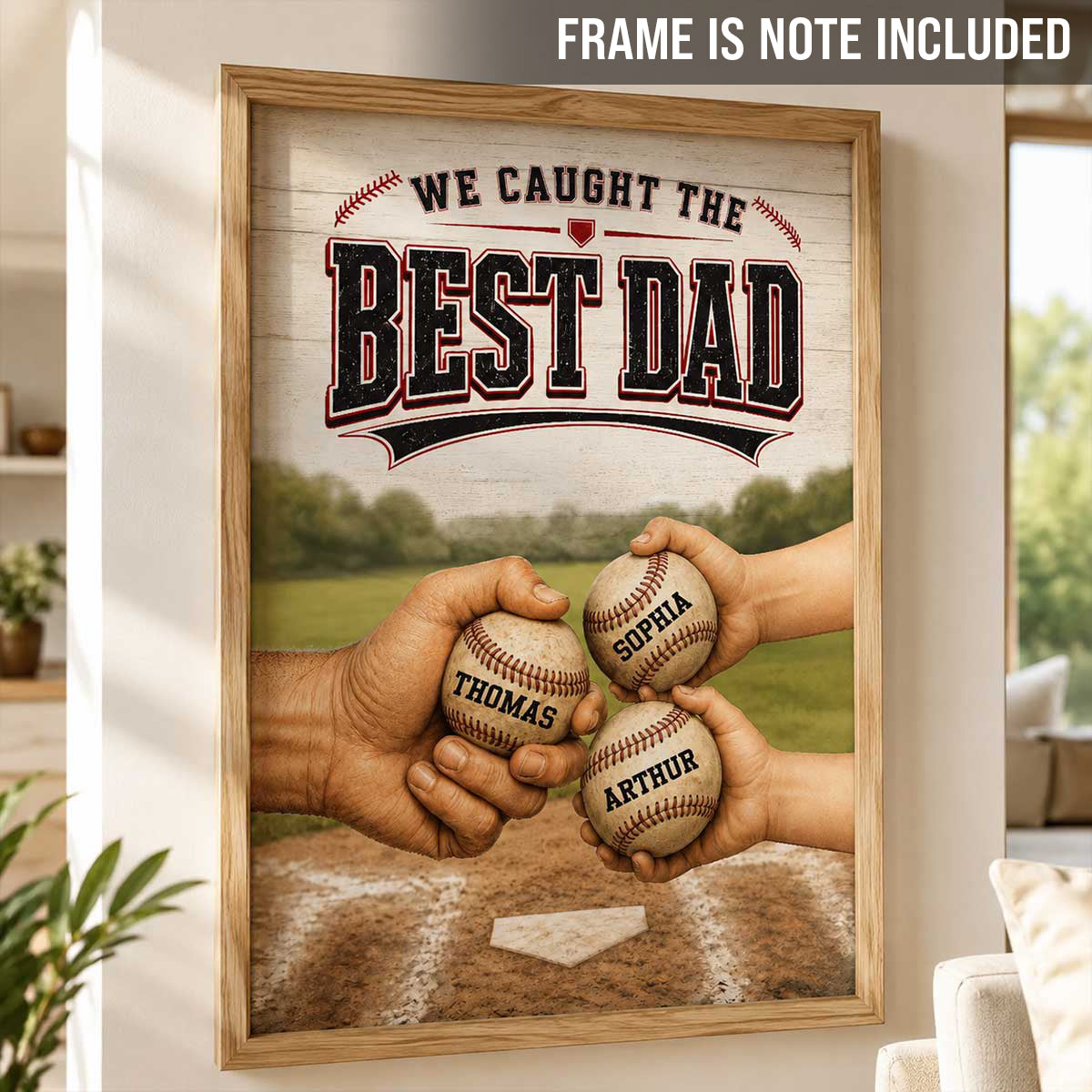 We Caught The Best Dad Baseball Fist Bump - Personalized Poster - Father's Day Gift For Dad
