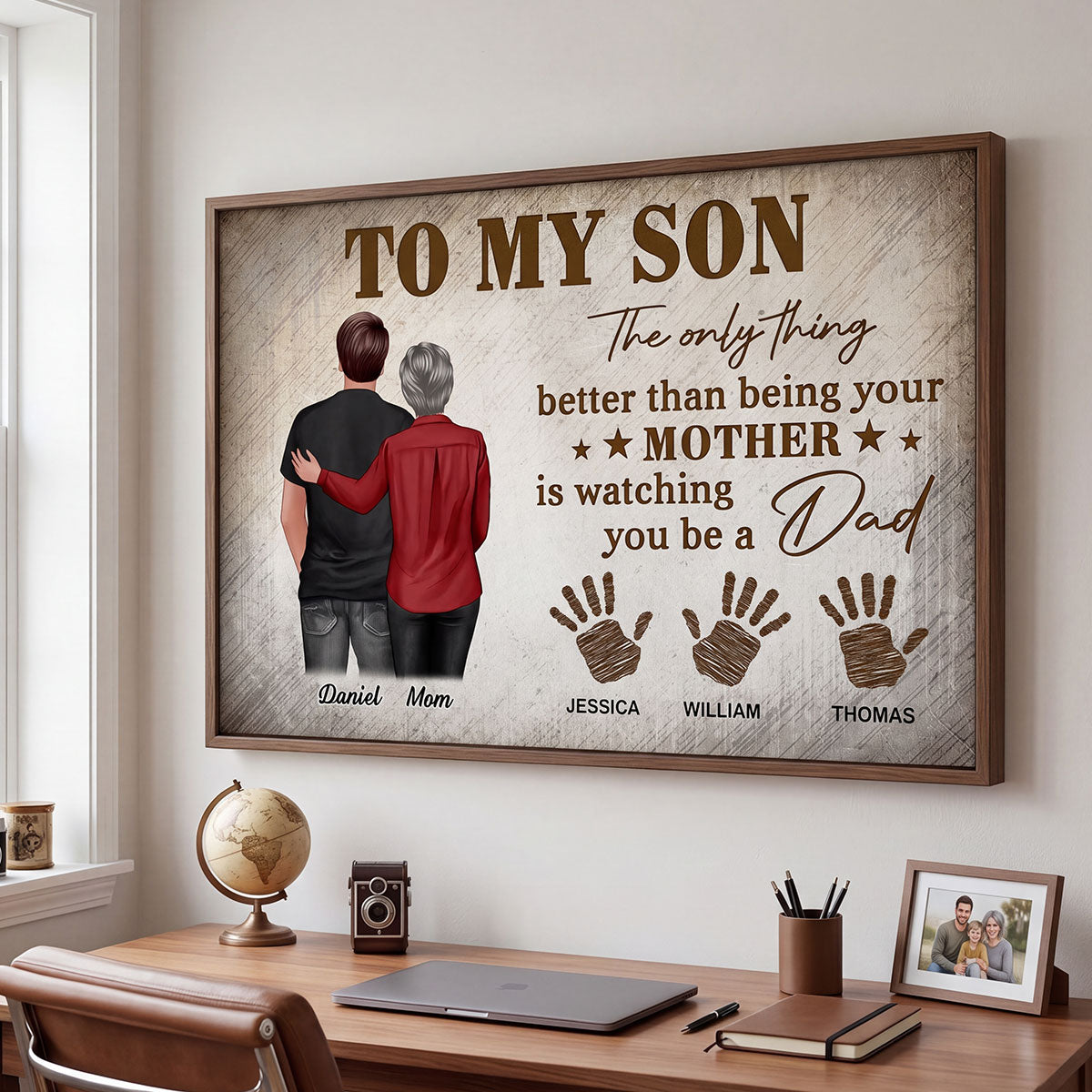 Retro Vintage To My Son Watching You Be A Dad - Personalized Poster - Father's Day Gift For Son