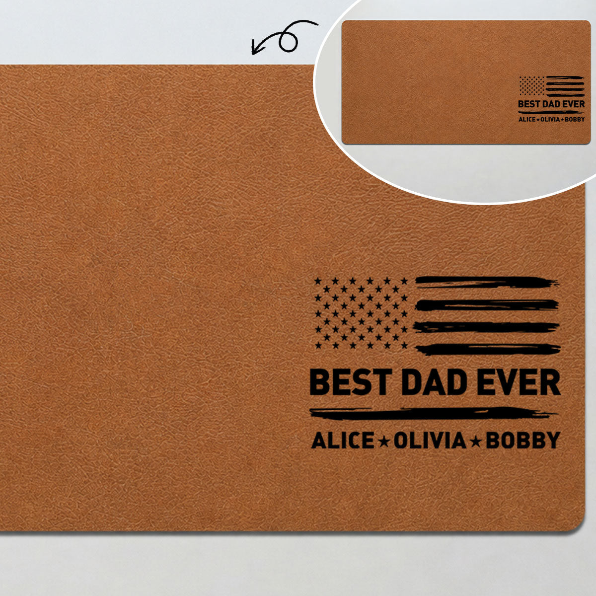 Best Dad Ever Nation Flag - Personalized Desk Mat - Father's Day Gift For Dad, Husband
