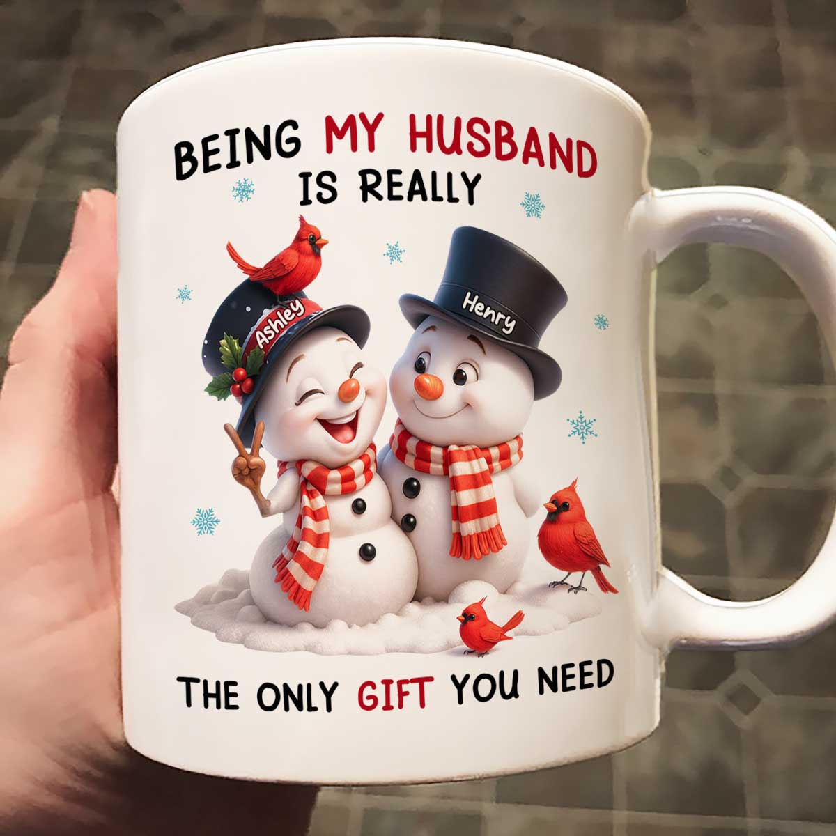 I Smile Because You're My Husband - Personalized Mug - Funny Christmas Gift for him, Gift for her