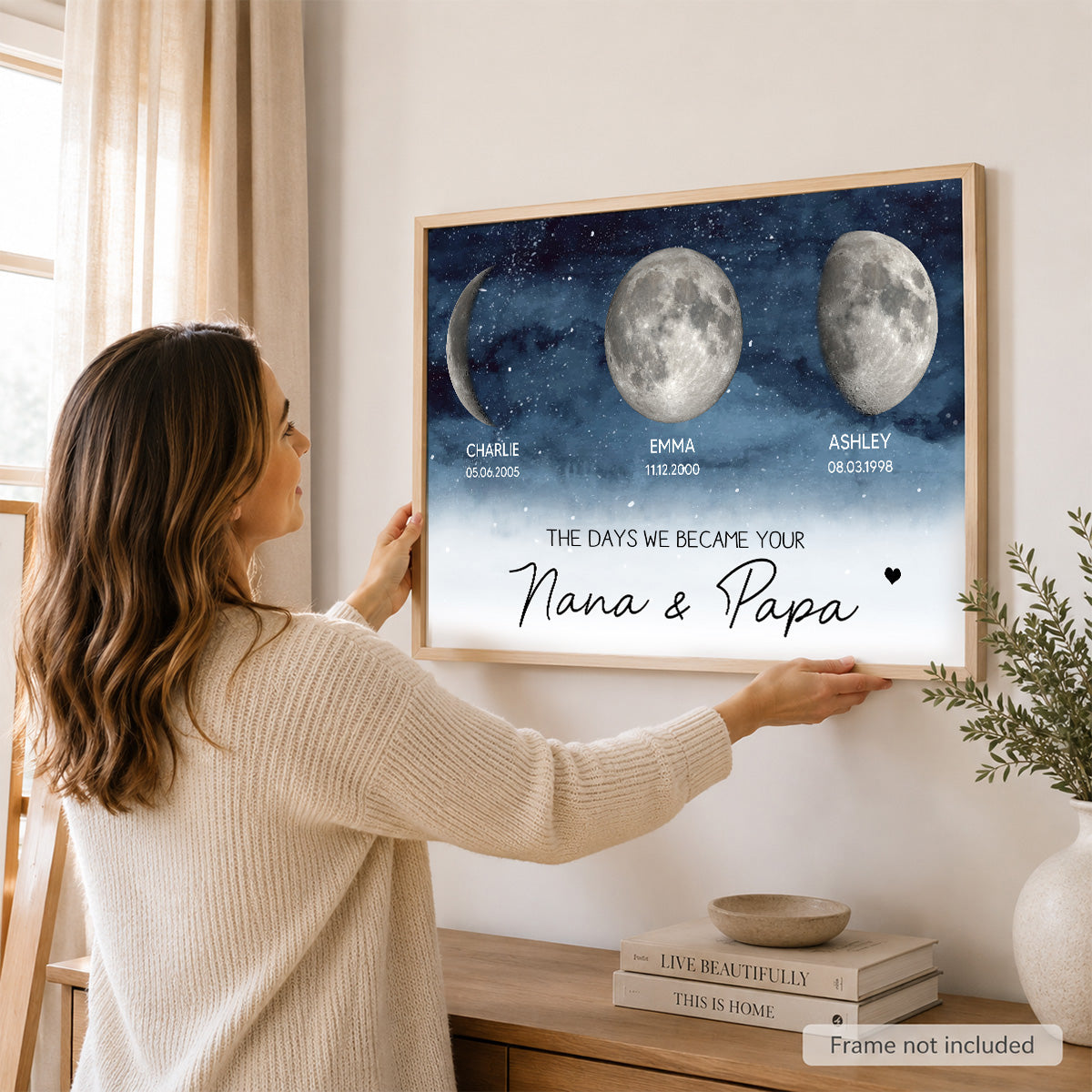 The Days You Became Our Grandparents Custom Moon Phase - Personalized Poster - Home Decor Gift For Grandparents