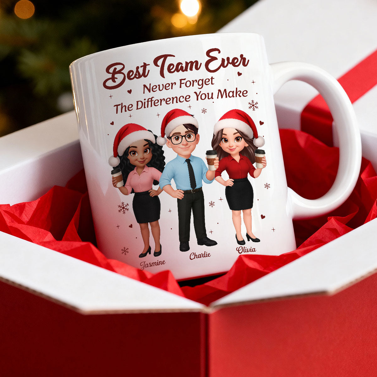 Best Team Ever Never Forget The Difference You Make - Personalized Mug - Christmas Gift For Colleagues, Coworkers, Boss