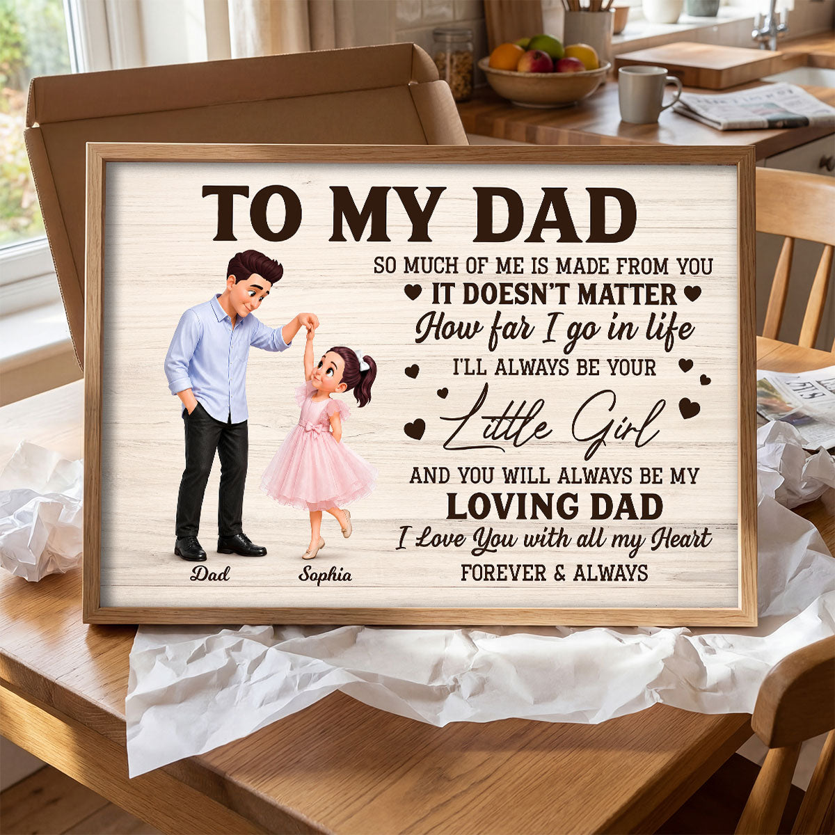 To My Dad I'll Always Be Your Little Girl Father Daughter Dance - Personalized Poster - Father's Day Gift For Dad, Husband