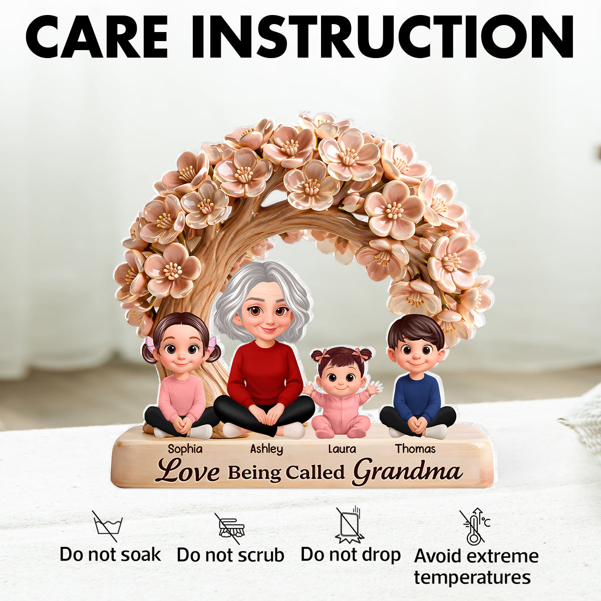 Love Being Called Grandma - Personalized Acrylic Block Plaque - Mother's Day Gift for Grandma, Mom, Wife