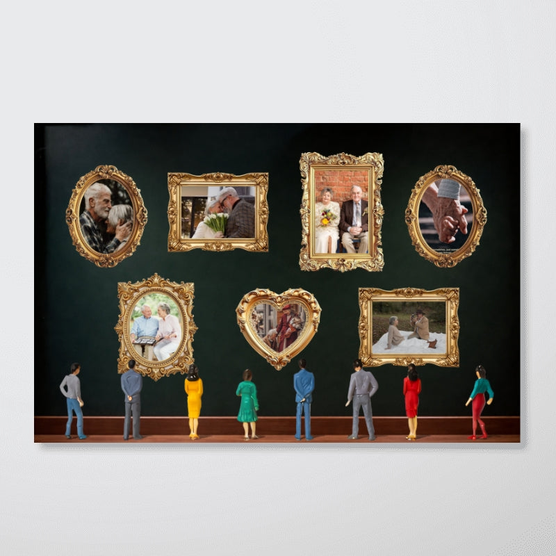 Custom Couple Photos Eternal Love As Art Gallery In Museum Exhibition - Personalized Poster - Gift For Couple