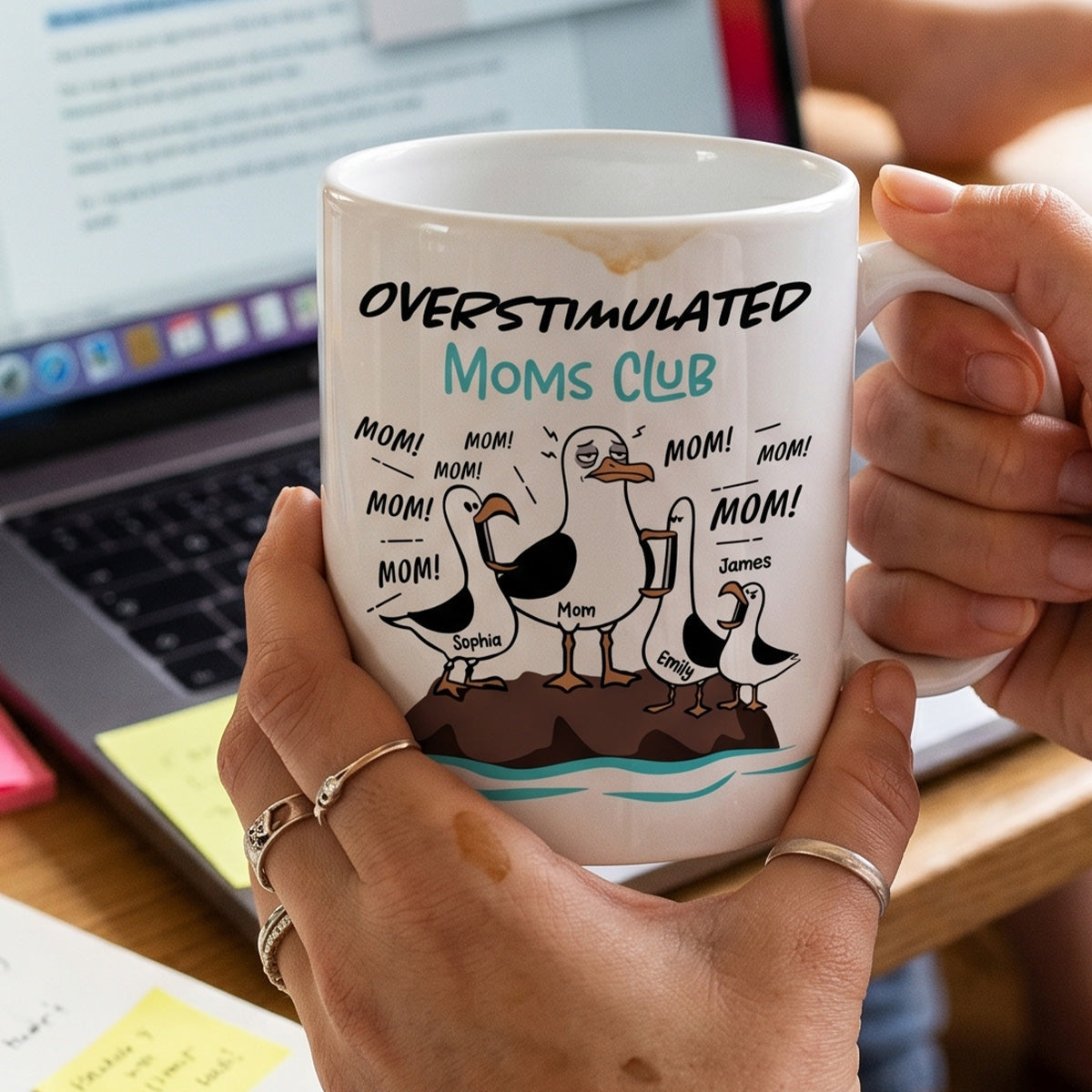 Tired Moms Club Seagull Mom Mom Mom - Personalized Mug - Funny Mother's Day Gift For Mom