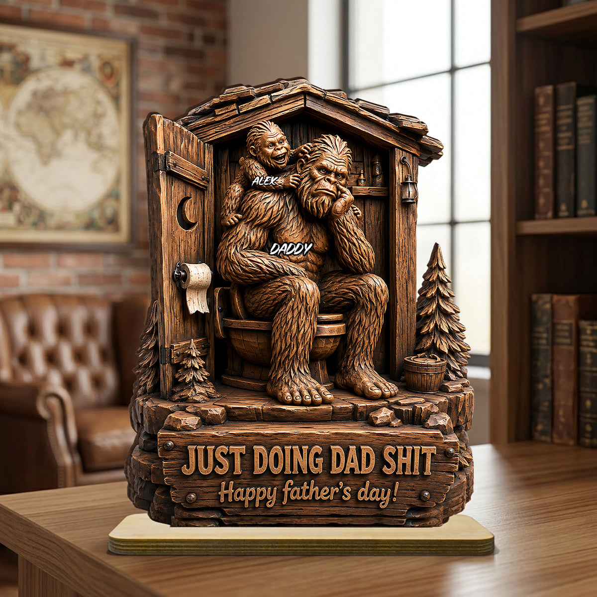 Just Doing Dad Sh*t - Personalized 2-Layered Wooden Plaque -  Gift for Dad, Husband