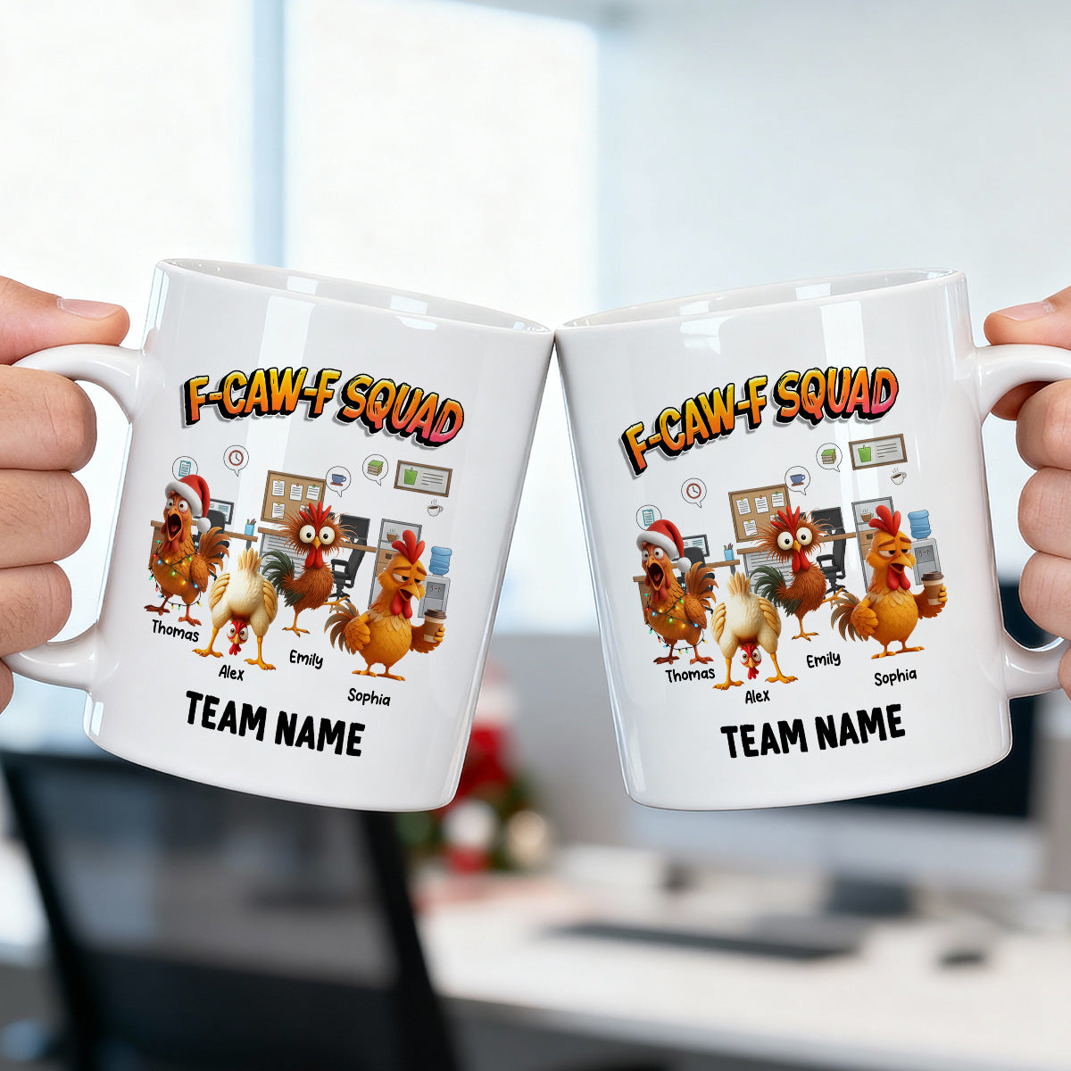 F-Caw-F Squad Funny Chicken Staff - Personalized Mug - Funny Gift For Coworkers, Colleagues