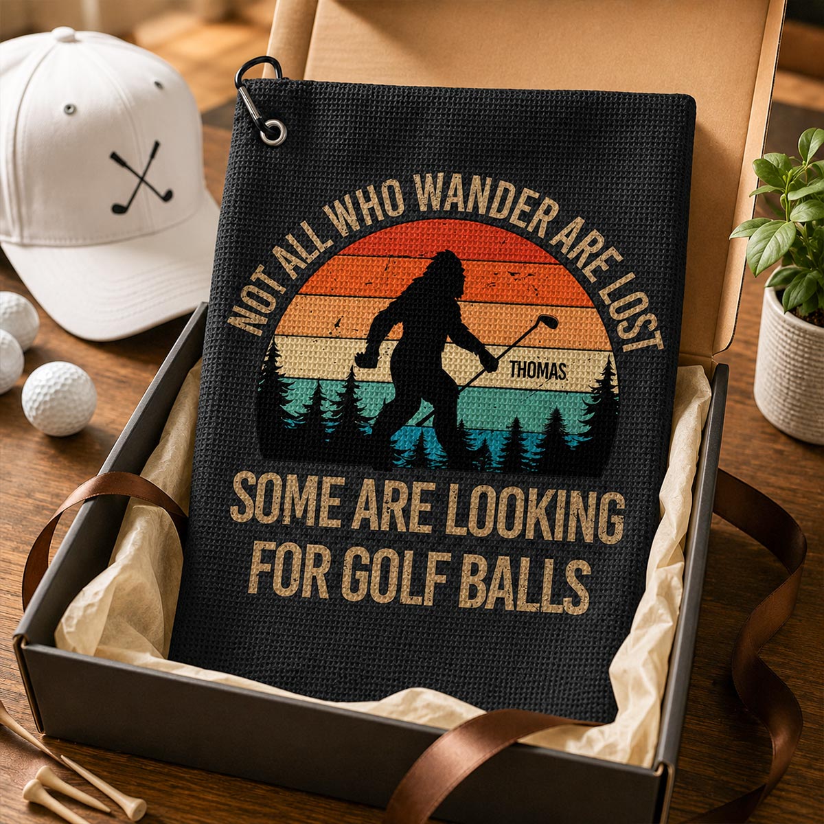 Wanders Looking For Golf Balls - Personalized Golf Towel - Funny Gift For Golf Lovers, Husband, Dad, Grandpa