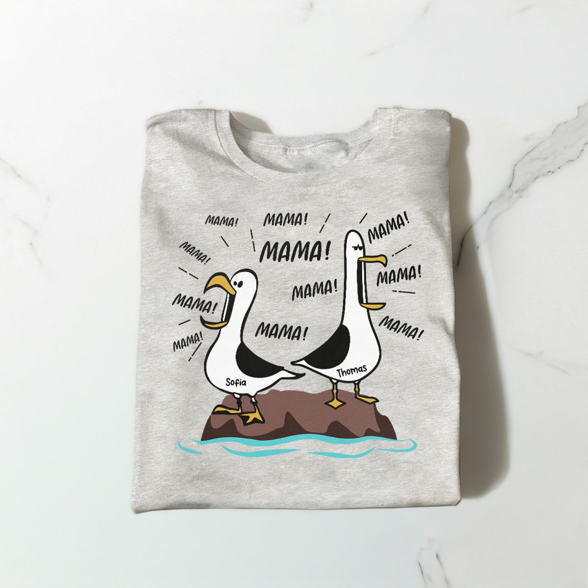 Möwen-Mama Mama! Mama! Mama! - Personalisiertes Shirt - Lustiges Muttertagsgeschenk für Mutter