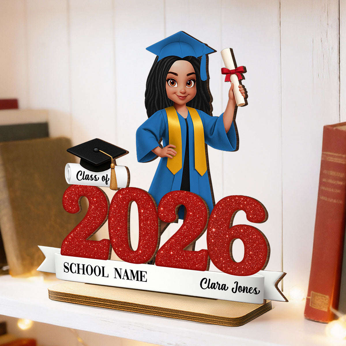Class Of 2026 3D Effect Senior - Personalized 2-Layered Wooden Plaque - Graduation Gift For Seniors, Daughter, Son, Grandkids