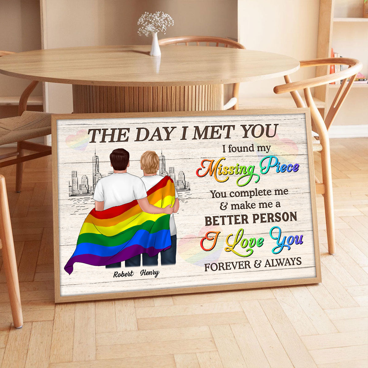 Pride Month LGBTQ+ Couple The Day I Met You Personalized Poster, Gift For Couple