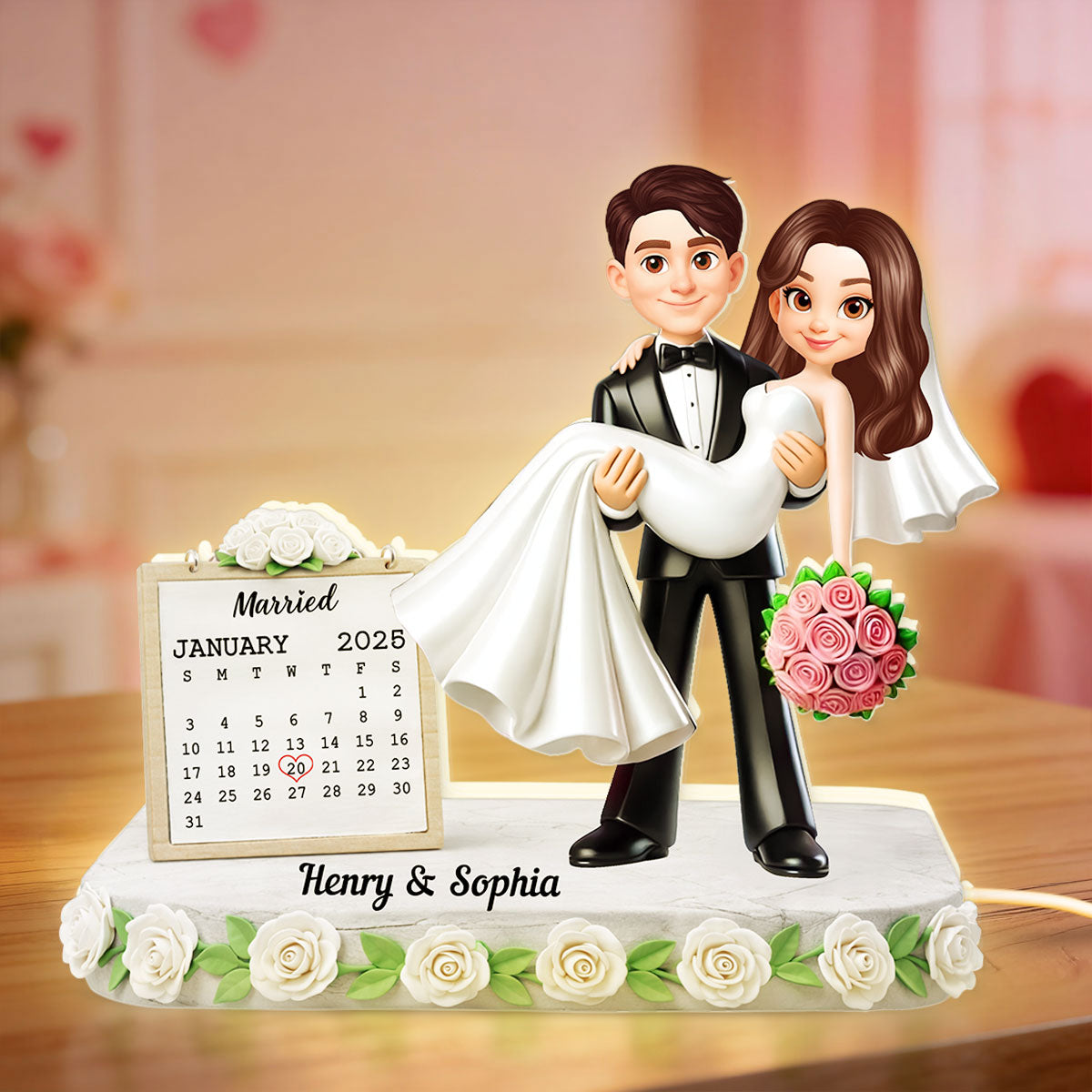 Wedding Anniversary - Personalized Light Box - Gift for Couple